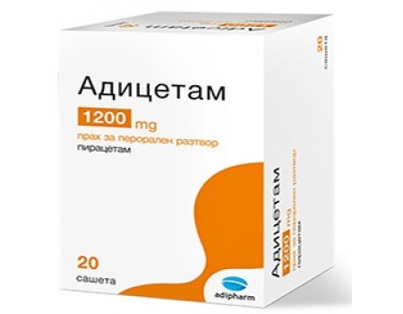 Adicetam 1200 mg. 20 sachets